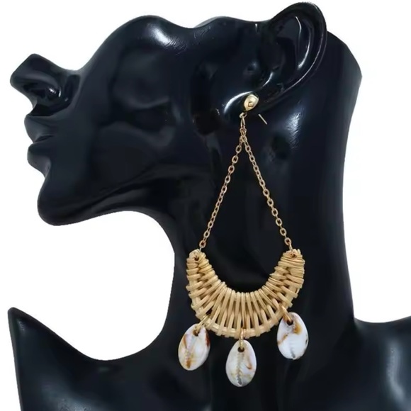Anthropologie Jewelry - Oceané - Creative Rattan Style Wild Shell Earrings.NWT